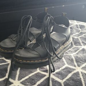 Dr. Martens Black Leather Gladiator Sandals